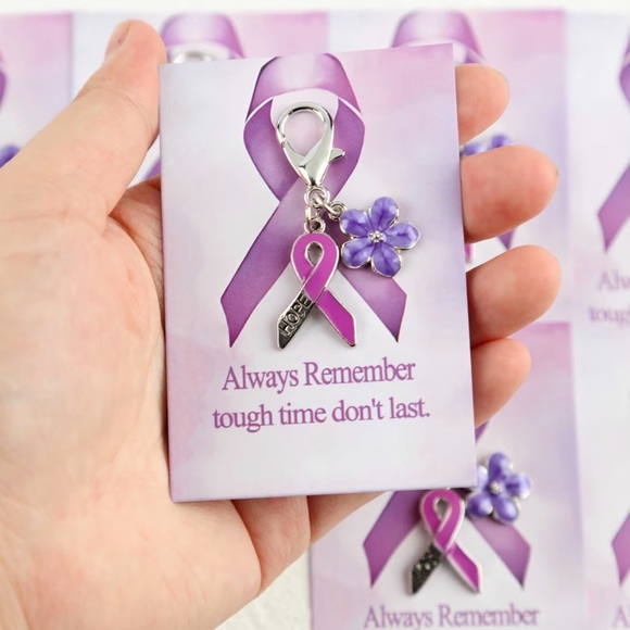 Purple Awareness Ribbon Keychain - Picture 3 of 4
